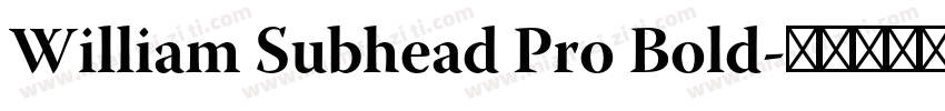 William Subhead Pro Bold字体转换